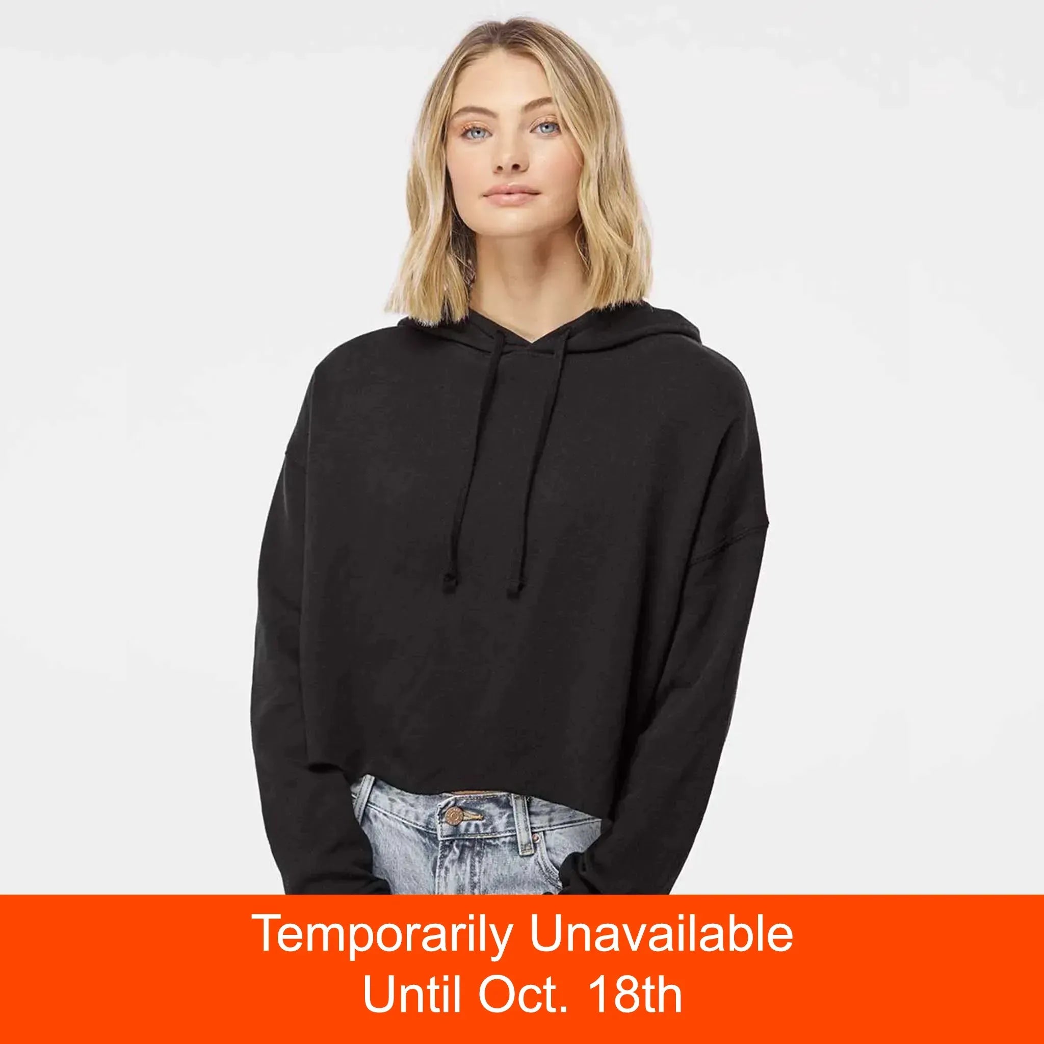 Women’s Lightweight Crop Hooded Sweatshirt - AFX64CRP, Print Me Shirts