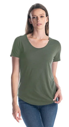 Ladies Bamboo Relaxed Fit Scoop Bottom T-Shirt - Print Me Shirts