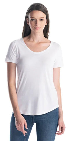Ladies Bamboo Relaxed Fit Scoop Bottom T-Shirt - Print Me Shirts