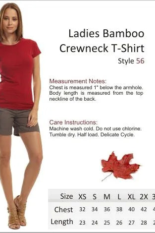 Bamboo Ladies Crewneck T - Style 56 - Print Me Shirts
