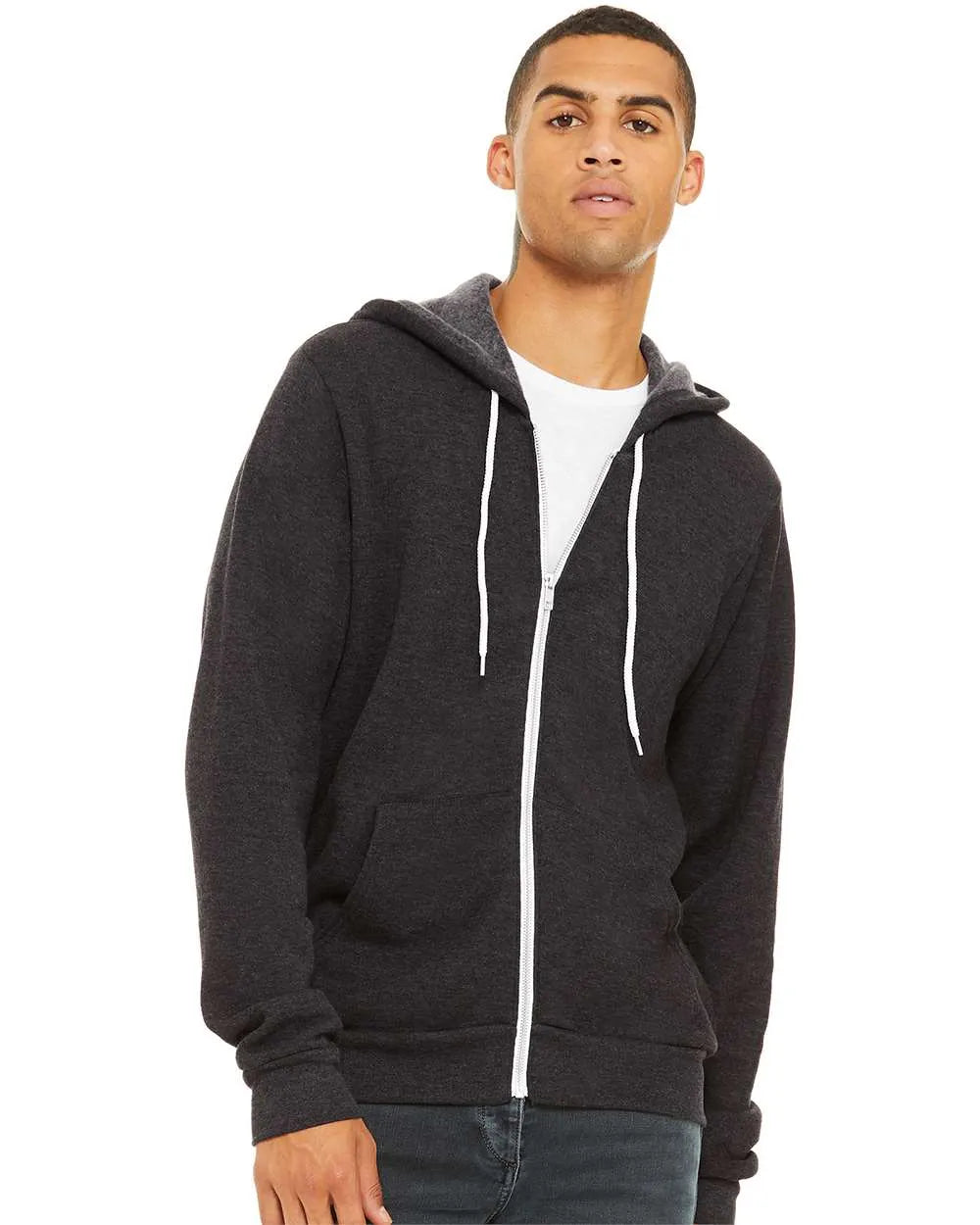 Sponge Fleece Full-Zip Hoodie - 3739 - Print Me Shirts