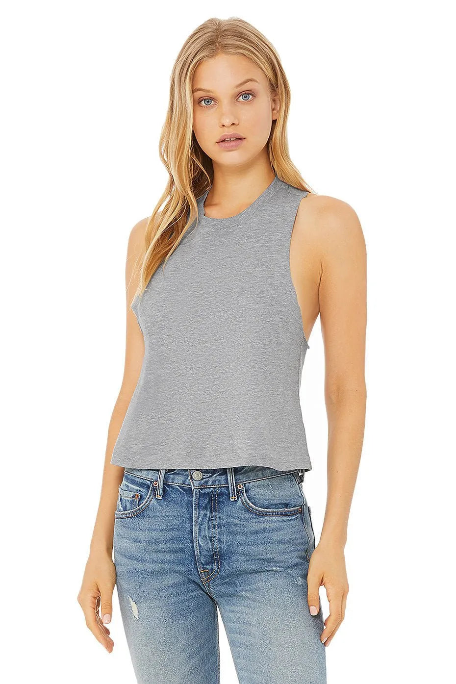 Women's Racerback Crop Tank - 6682 - Print Me Shirts