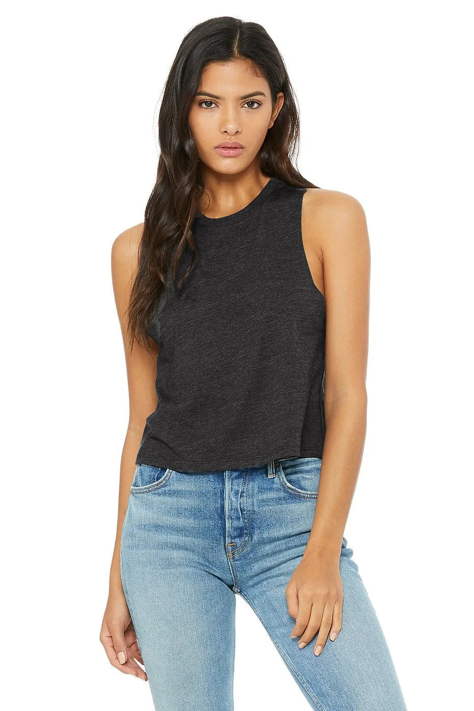 Women's Racerback Crop Tank - 6682 - Print Me Shirts